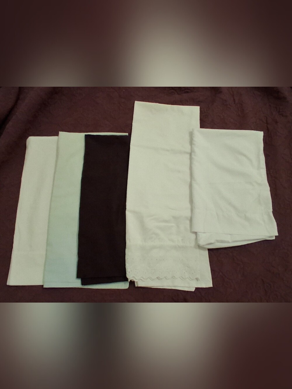 5 Assorted Extra Pillowcases- 4 King & 1 Standard